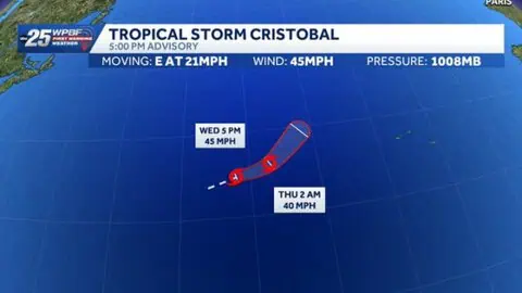 Tropical Storm Cristobal Forms in Atlantic With 45 MPH Winds 1 Tropical Storm Cristobal Forms in Atlantic With 45 MPH Winds
