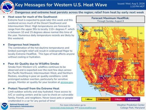 Dangerous heat wave intensifies across Western U.S., extreme conditions through weekend