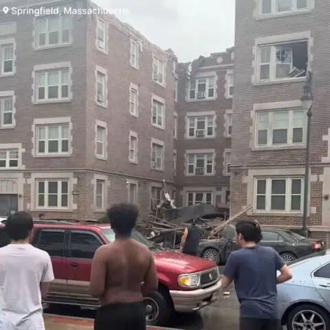 Video: Severe Thunderstorm Causes Major Damage in Springfield, Massachusetts; Building Collapses