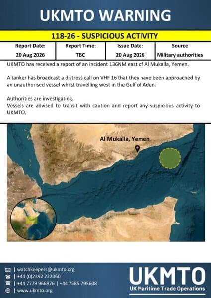 6 Armed Men Seize Vessel Off Yemen, Divert It Toward Somalia