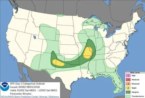 Storm Prediction Center issues Slight Risk for severe storms across Ozarks, Mid-Mississippi Valley and Southern High Plains 1 Storm Prediction Center issues Slight Risk for severe storms across Ozarks, Mid-Mississippi Valley and Southern High Plains