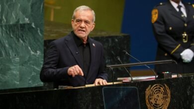 الرئيس الإيراني مسعود بزشكيان، في كلمته أمام الجمعية العامة للأمم المتحدة