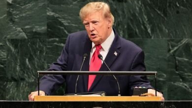 الرئيس الأمريكي دونالد ترامب خلال إلقاء كلمته أمام الجمعية العامة للأمم المتحدة