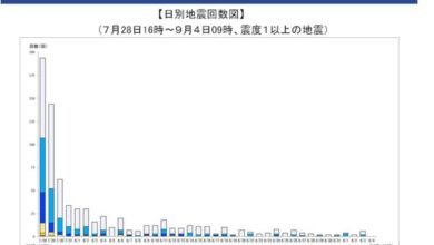 令和8年熊本地震の地震活動は 昨日までの1週間で震度1以上の地震が21回発生するなど: 令和8年熊本地震の地震活動は、昨日までの1週間で震度1以上の地震が21回発生するなど