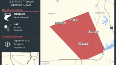 Tornado Warning Issued for Glenmora, Forest Hill and McNary, Louisiana 1 Tornado Warning: Tornado Warning Issued for Glenmora, Forest Hill and McNary, Louisiana