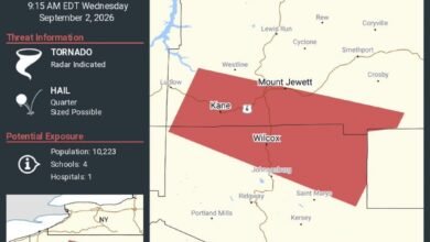 Tornado Warning: Tornado Warning Issued for Kane, Mount Jewett and Wilcox, Pennsylvania