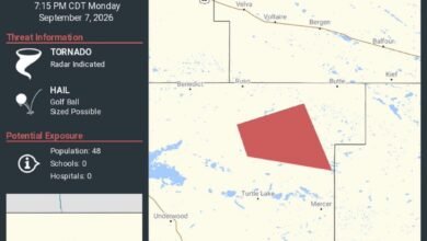 Tornado Warning: Tornado Warning Continues for McLean County, North Dakota