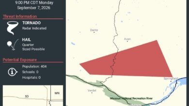 Tornado Warning: Tornado Warning Issued for Parts of Bon Homme and Charles Mix Counties, South Dakota