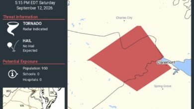 Tornado Warning: Tornado Warning Continues for Claremont, Virginia Until 5:15 PM EDT