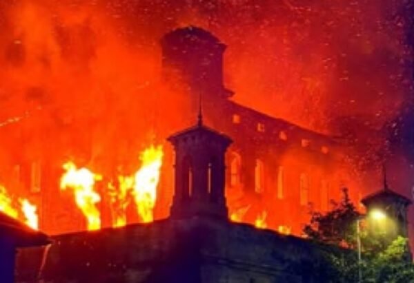 Massive Fire Engulfs Dalton Mills Landmark in Keighley, Yorkshire