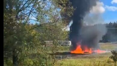 VIDEO Footage Reportedly: VIDEO UPDATE: New Footage Reportedly Shows F-16 Crash Site in Blair Township, Michigan