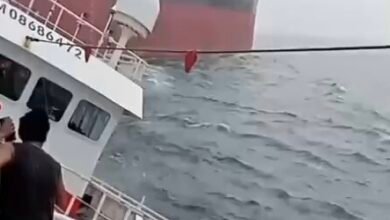 Panama-Flagged Cargo Ship: Video: Panama-Flagged Cargo Ship First Margaux Collides With Chinese Fishing Vessel Near Singapore