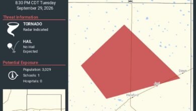 Tornado warning issued for Deaf Smith County, Texas until 8:30 p.m.