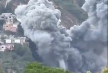 بالفيديو لحظة وقوع: بالفيديو: لحظة وقوع الغارة على منزل في عربصاليم