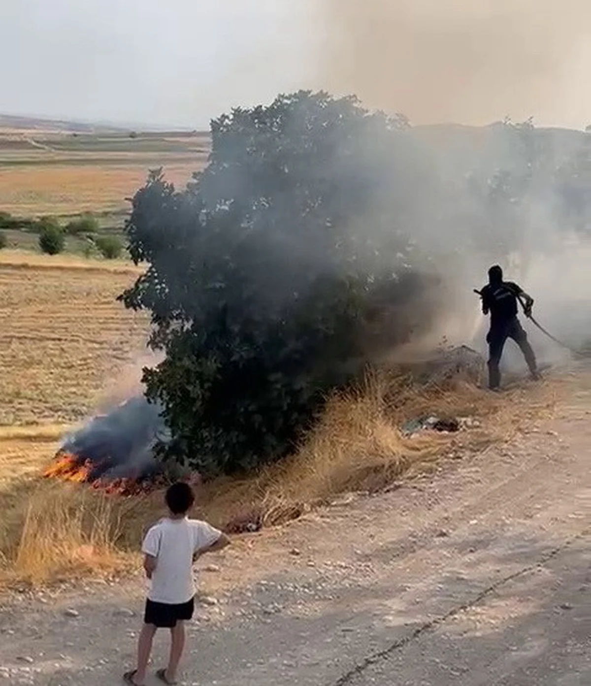 Adıyaman Kuştepe'de bahçede çıkan yangın söndürüldü, ölen ya da yaralanan olmadı