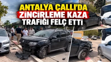 Antalya Çallı'da zincirleme kaza trafiği felç etti