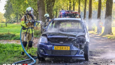 Auto grotendeels uitgebrand bij brand in buitengebied Leusden