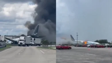 Avião da Amazon atinge veículos e deixa 5 mortos em Miami; veja vídeos