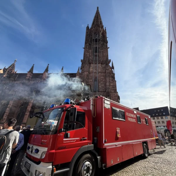 Brand am Freiburger Münster: Feuerwehr probt für den Ernstfall