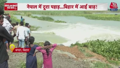 बिहार में बाढ़ से पश्चिमी चंपारण में तटबंध टूटा, कई गांवों में घुसा पानी, देखें