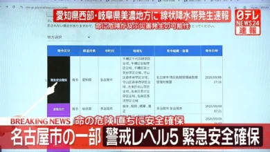 【速報】愛知・名古屋市一部に警戒レベル5緊急安全確保（2026年9月8日掲載）｜日テレNEWS NNN