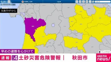 【速報】秋田市にレベル4土砂災害危険警報 早めの避難を心掛けて 3 【速報】秋田市にレベル4土砂災害危険警報 早めの避難を心掛けて