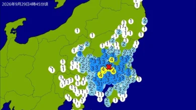 関東・東北・中部で地震 M4.9 東京、神奈川、埼玉、千葉、静岡などで揺れ 最大震度4 震源は茨城県南部