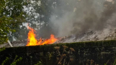 Grote brand in een stal in Lierop