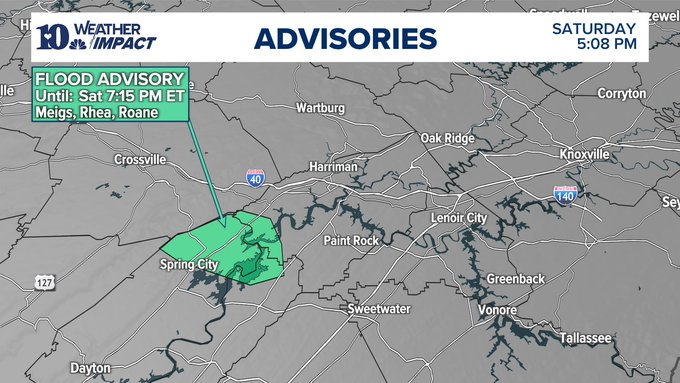Flood Advisory Meigs: UPDATE: Flood Advisory for Meigs, Rhea and Roane Counties After Heavy Rain