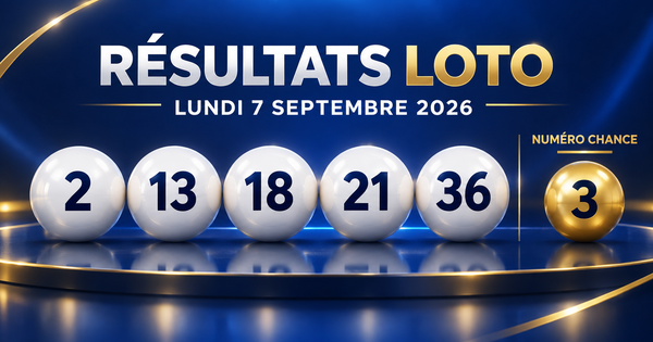 Résultats du Loto du lundi 7 septembre 2026 : les numéros gagnants et les gains