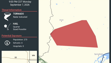 Tornado Warning: Tornado Warning Update: Bon Homme and Charles Mix Counties Under Alert Until 9 PM CDT