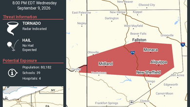 Tornado Warning: Tornado Warning for Aliquippa, Monaca and Beaver Until 8 PM EDT