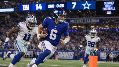 Cowboys vs Giants: Cowboys vs Giants LIVE: New York Leads Dallas 14-7 on Sunday Night Football