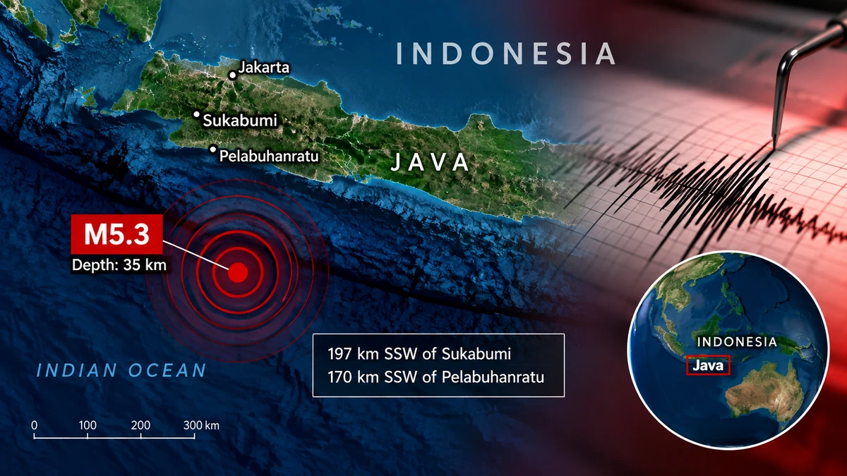 M5.3 Earthquake Strikes South of Java, Indonesia 1 M5.3 Earthquake Strikes South of Java, Indonesia
