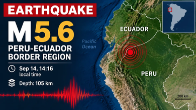 Earthquake: M5.6 Earthquake Strikes Peru-Ecuador Border Region