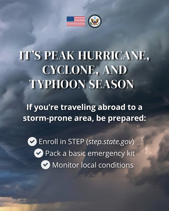 Peak Hurricane, Cyclone and Typhoon Season: US Issues Travel Safety Alert 3 Peak Hurricane Cyclone: Peak Hurricane, Cyclone and Typhoon Season: US Issues Travel Safety Alert