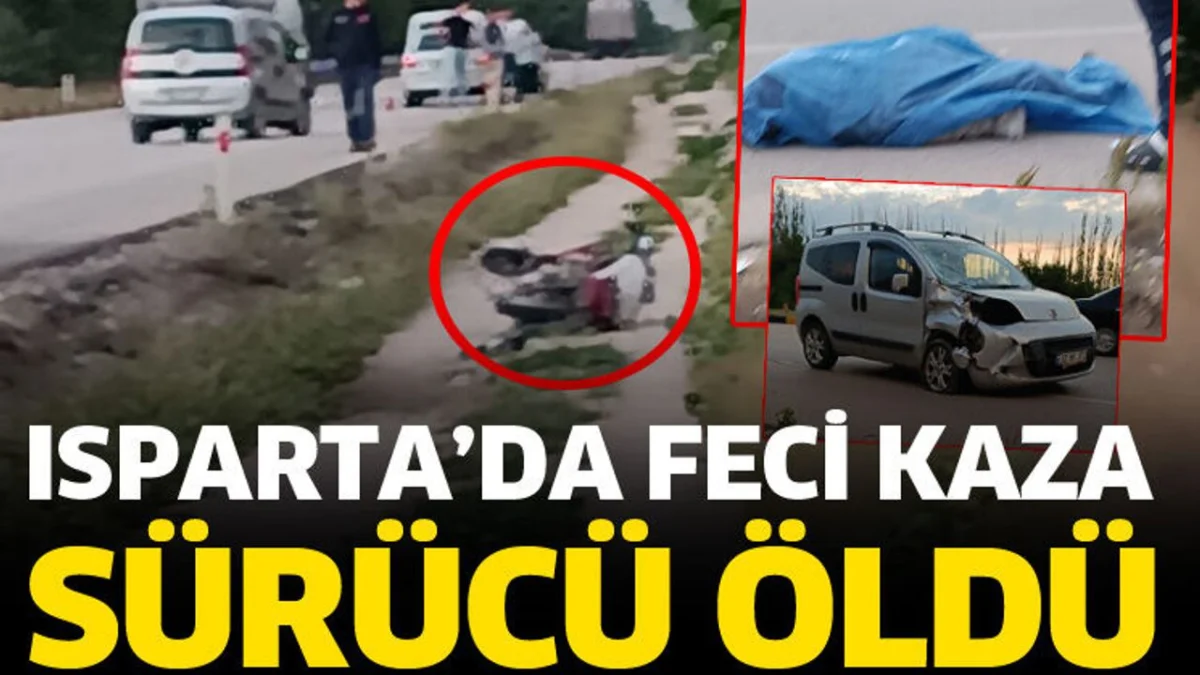 Isparta'da feci kazada sürücü öldü 1 Isparta'da feci kazada sürücü öldü