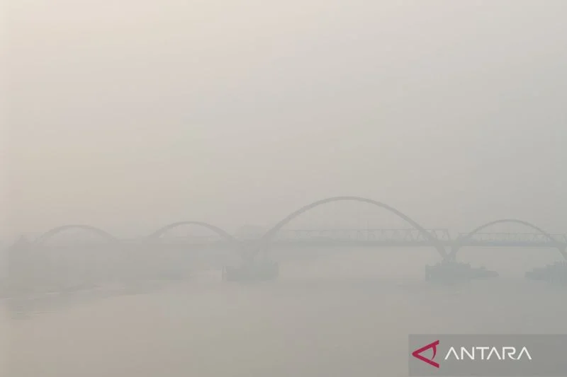 Kabut asap karhutla menyelimuti Palembang