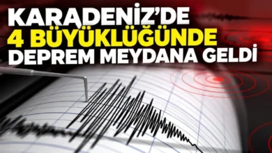 Karadeniz’de 4 büyüklüğünde deprem meydana geldi
