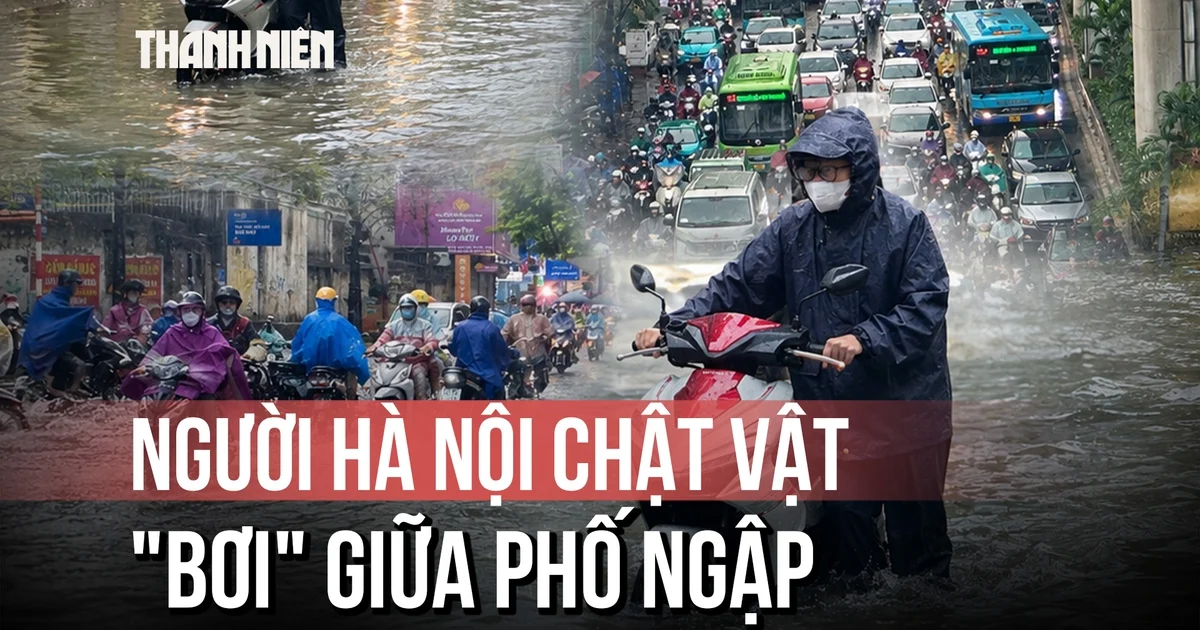 'Kiếp nạn' ra đường sáng giữa tuần ở Hà Nội: Gửi xe máy nhà người lạ vì ngập