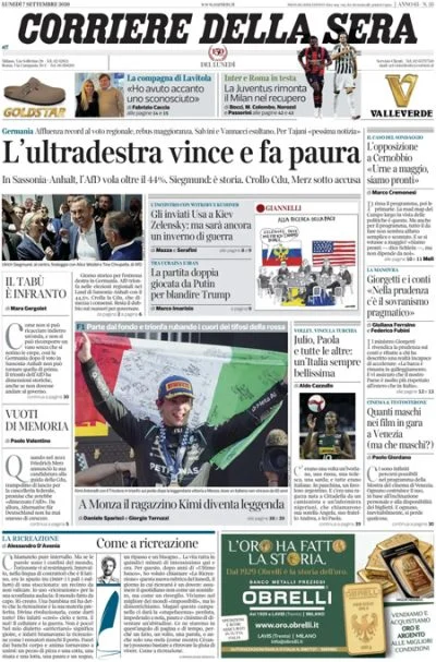 Le prime pagine di oggi