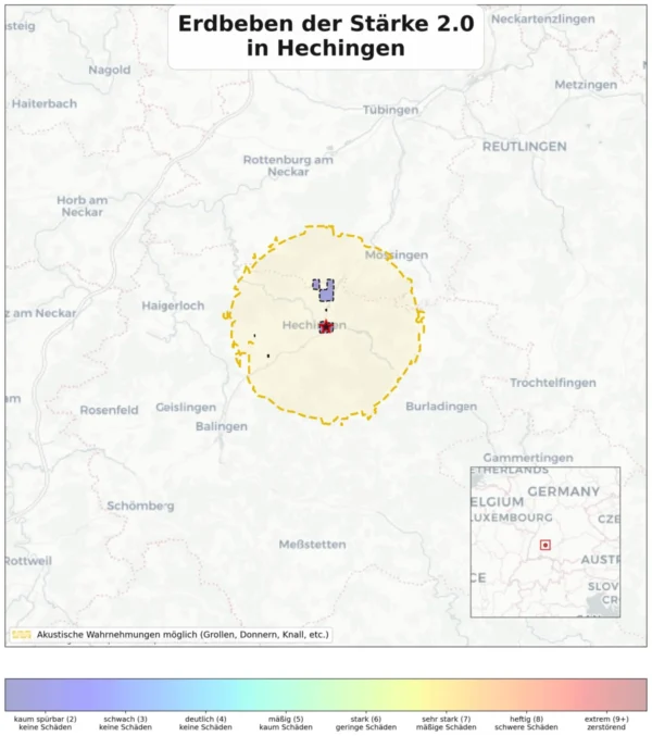 Leichtes Erdbeben (M2.0) nahe Hechingen 1 Leichtes Erdbeben (M2.0) nahe Hechingen
