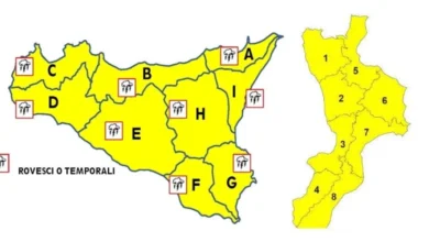 Maltempo: domani allerta gialla in Calabria, Sardegna e Sicilia