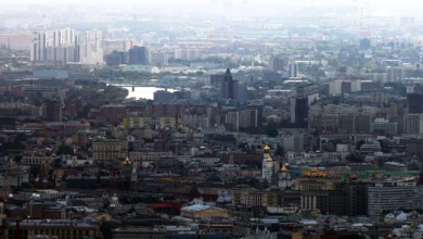Blick über Moskau mit Moskwa im Hintergrund (Archiv)