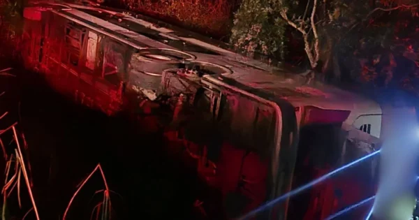 Ônibus capota na BR-393 e deixa 12 feridos no Sul Fluminense