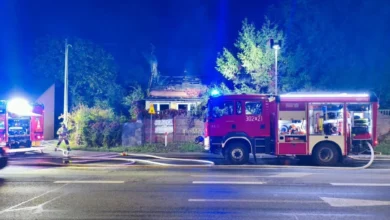 Pożar domu w Kostomłotach