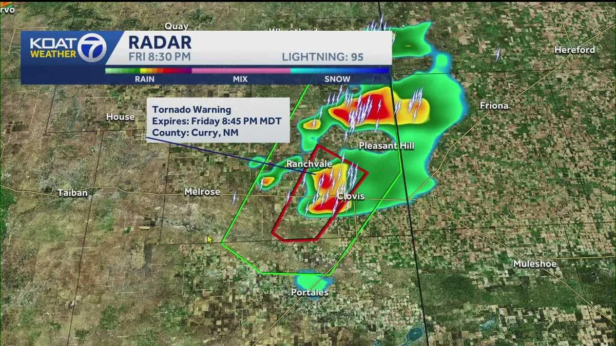 Tornado Warning issued for Curry County 1 Tornado Warning