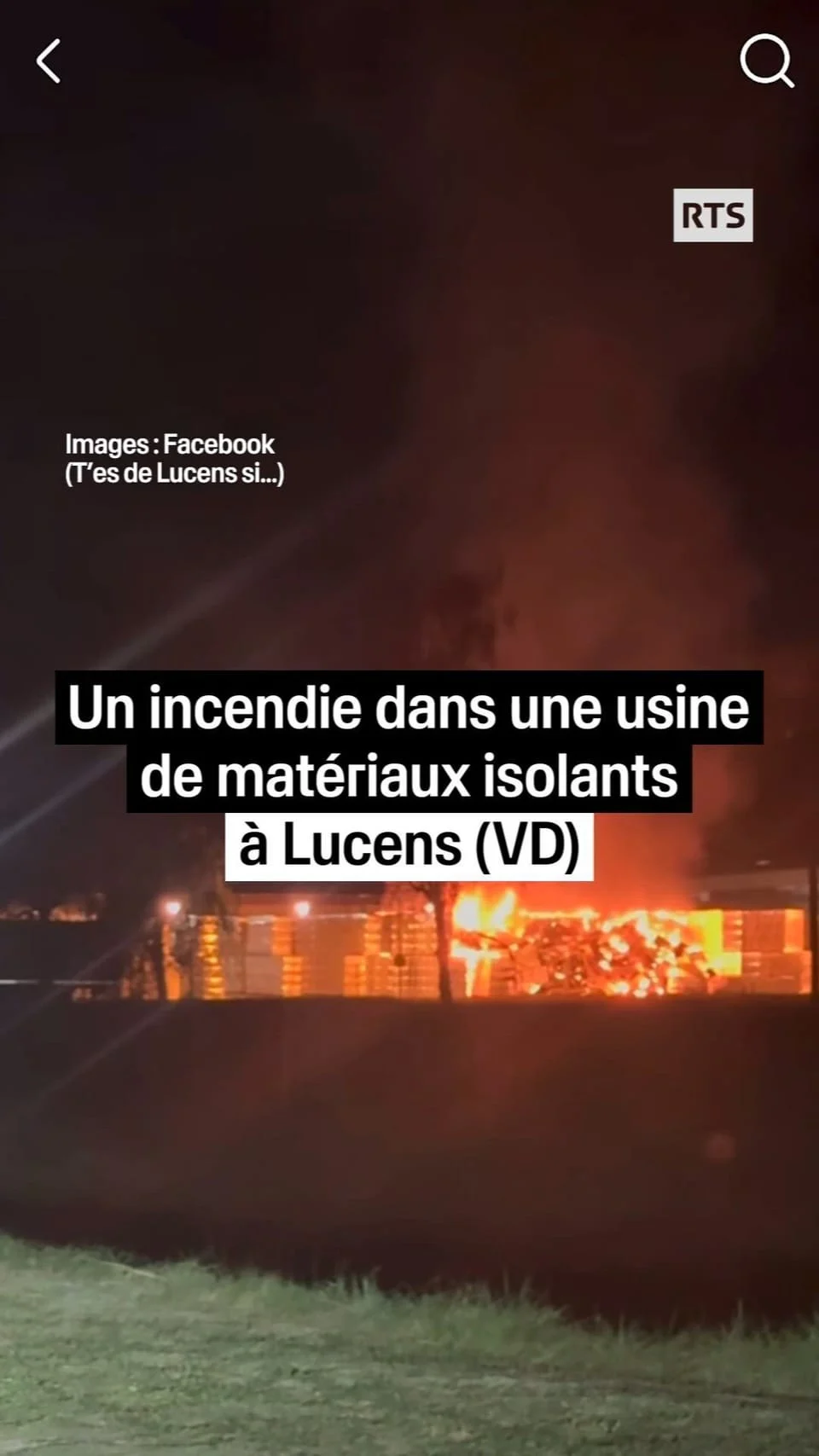 Un incendie se déclare à Lucens