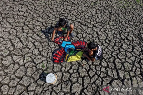 Waduk Sumberkepuh mengering, sekitar 400 hektare lahan pertanian kekurangan air di Nganjuk