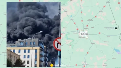 Wielki pożar w Białymstoku. Kłęby czarnego dymu nad miastem